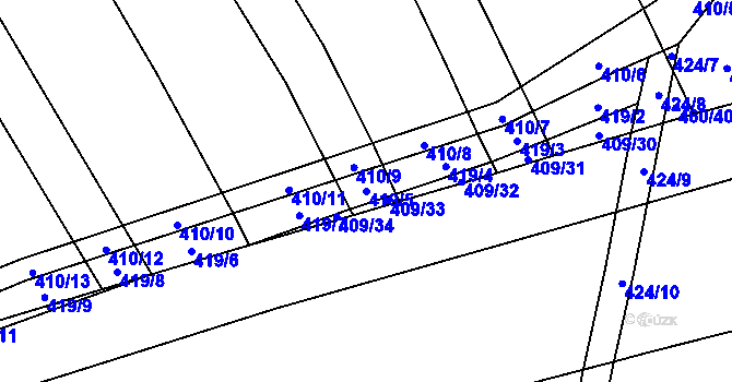 Parcela st. 419/5 v KÚ Uhřice, Katastrální mapa