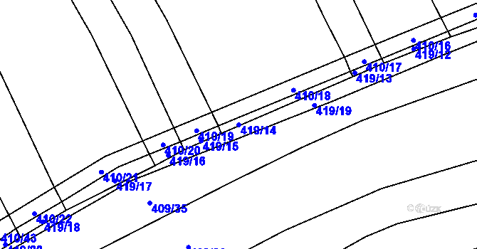 Parcela st. 419/14 v KÚ Uhřice, Katastrální mapa
