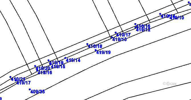 Parcela st. 419/19 v KÚ Uhřice, Katastrální mapa