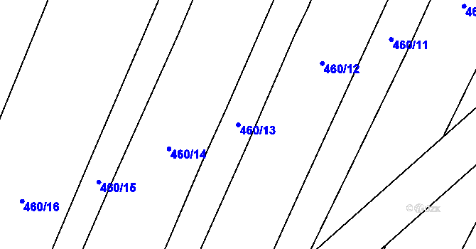 Parcela st. 460/13 v KÚ Uhřice, Katastrální mapa