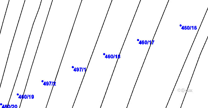 Parcela st. 460/18 v KÚ Uhřice, Katastrální mapa