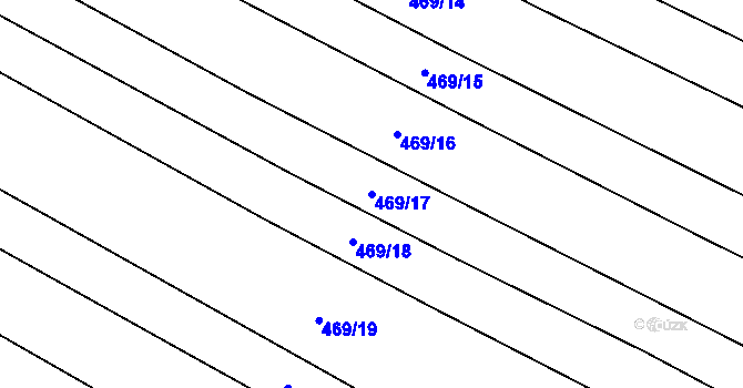 Parcela st. 469/17 v KÚ Uhřice, Katastrální mapa