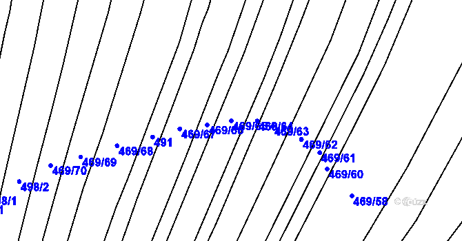 Parcela st. 469/65 v KÚ Uhřice, Katastrální mapa