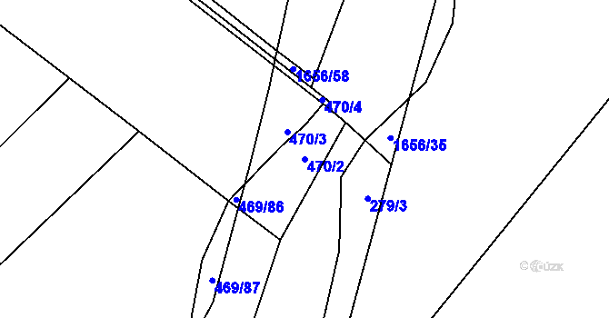 Parcela st. 470/2 v KÚ Uhřice, Katastrální mapa