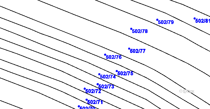 Parcela st. 502/76 v KÚ Uhřice, Katastrální mapa