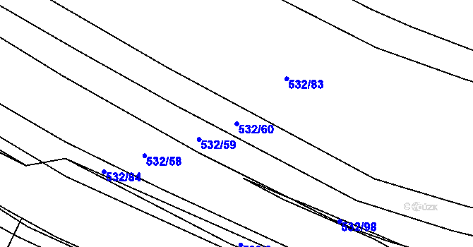 Parcela st. 532/60 v KÚ Uhřice, Katastrální mapa
