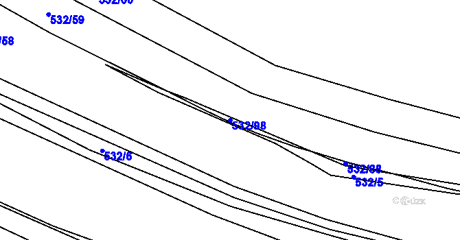 Parcela st. 532/98 v KÚ Uhřice, Katastrální mapa