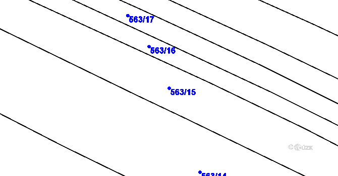 Parcela st. 563/15 v KÚ Uhřice, Katastrální mapa