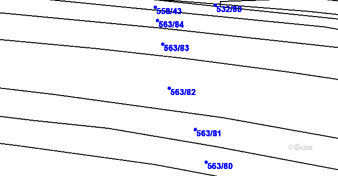 Parcela st. 563/82 v KÚ Uhřice, Katastrální mapa