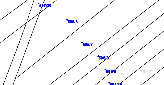 Parcela st. 595/7 v KÚ Uhřice, Katastrální mapa