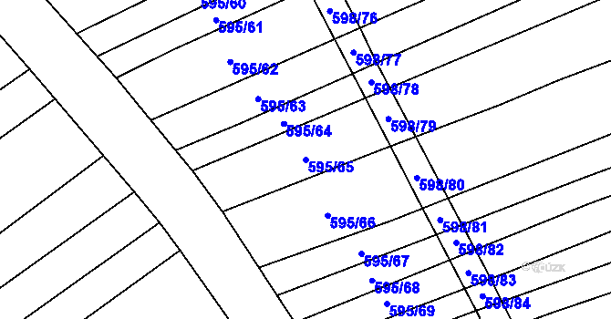 Parcela st. 595/65 v KÚ Uhřice, Katastrální mapa