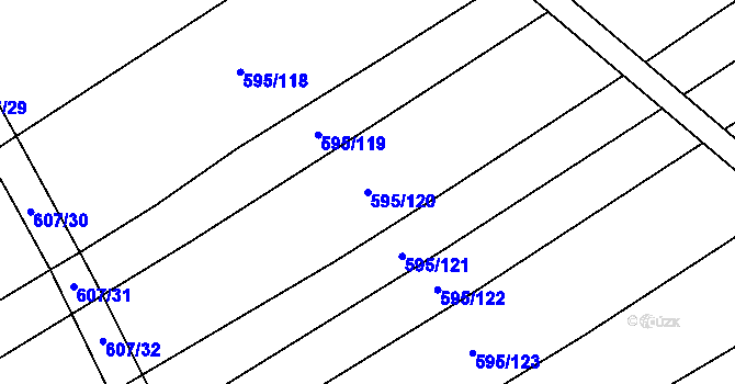 Parcela st. 595/120 v KÚ Uhřice, Katastrální mapa