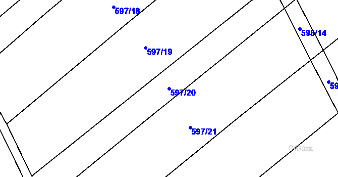 Parcela st. 597/20 v KÚ Uhřice, Katastrální mapa