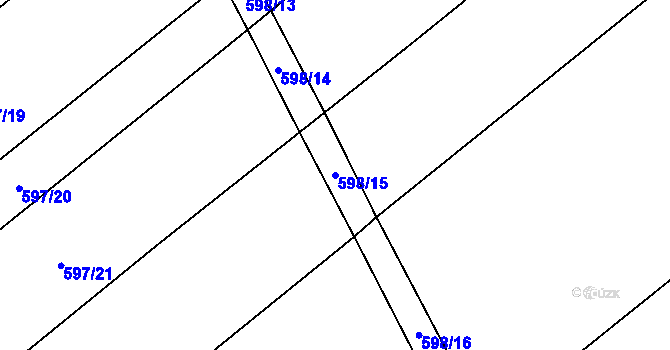 Parcela st. 598/15 v KÚ Uhřice, Katastrální mapa