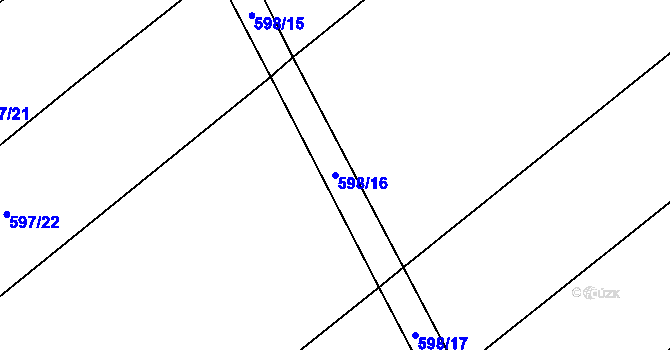 Parcela st. 598/16 v KÚ Uhřice, Katastrální mapa