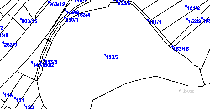 Parcela st. 153/2 v KÚ Milonice u Lipůvky, Katastrální mapa