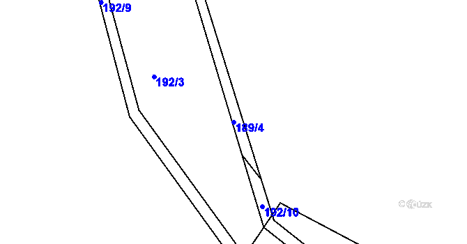 Parcela st. 189/4 v KÚ Milonice u Lipůvky, Katastrální mapa