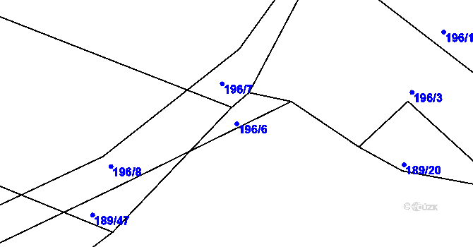 Parcela st. 196/6 v KÚ Milonice u Lipůvky, Katastrální mapa