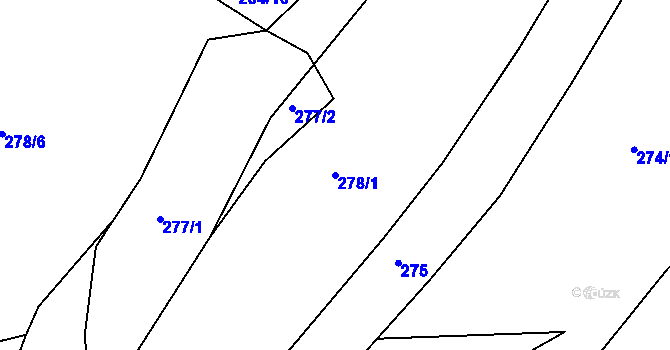 Parcela st. 278/1 v KÚ Milonice u Lipůvky, Katastrální mapa