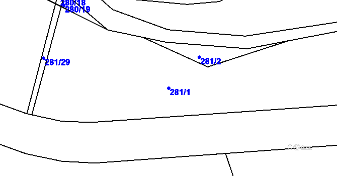 Parcela st. 281/1 v KÚ Milonice u Lipůvky, Katastrální mapa