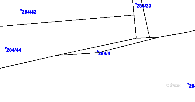 Parcela st. 284/4 v KÚ Milonice u Lipůvky, Katastrální mapa