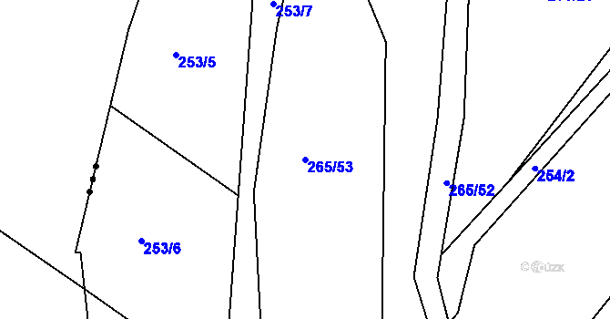 Parcela st. 265/53 v KÚ Milonice u Lipůvky, Katastrální mapa