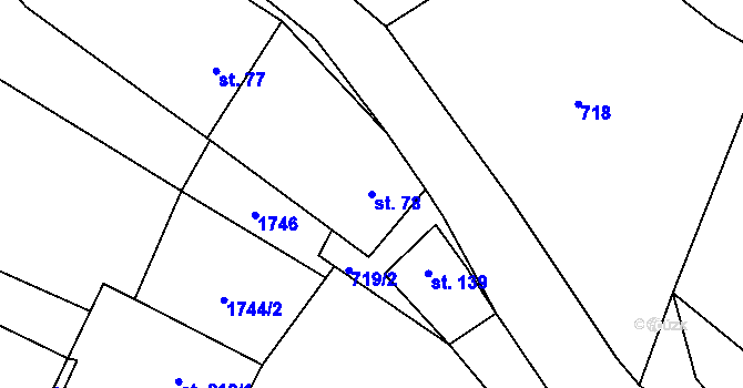 Parcela st. 78 v KÚ Milostín, Katastrální mapa
