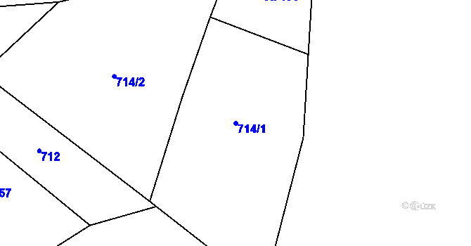 Parcela st. 714/1 v KÚ Milostín, Katastrální mapa