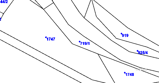 Parcela st. 719/1 v KÚ Milostín, Katastrální mapa