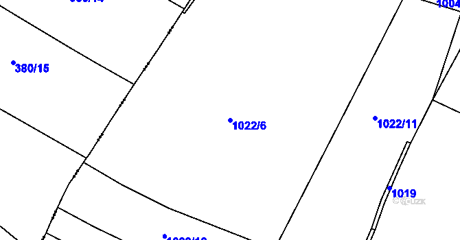 Parcela st. 1022/6 v KÚ Milostín, Katastrální mapa