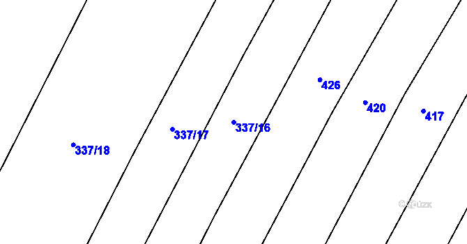 Parcela st. 337/16 v KÚ Milostín, Katastrální mapa