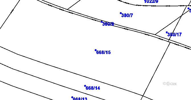 Parcela st. 668/15 v KÚ Milostín, Katastrální mapa