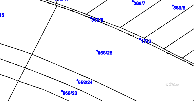 Parcela st. 668/25 v KÚ Milostín, Katastrální mapa