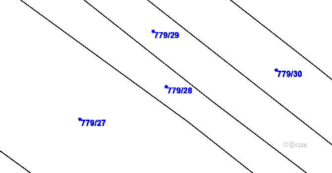 Parcela st. 779/28 v KÚ Milostín, Katastrální mapa