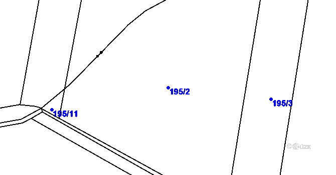 Parcela st. 195/2 v KÚ Milostovice, Katastrální mapa