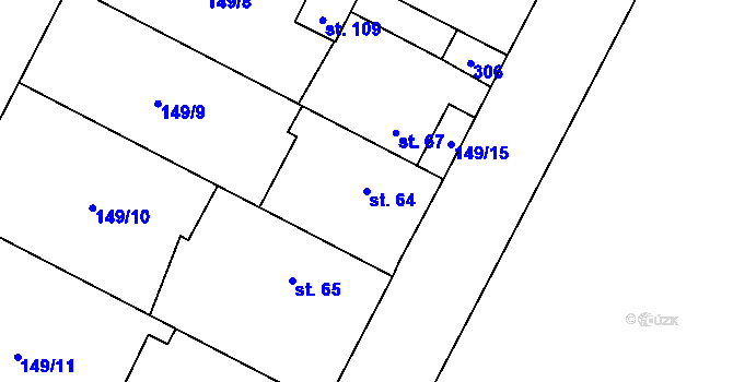 Parcela st. 64 v KÚ Milostovice, Katastrální mapa