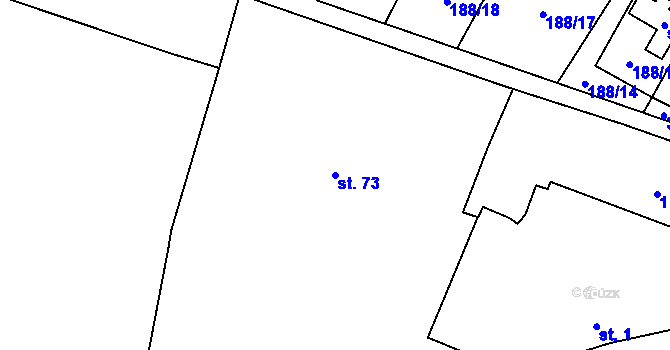 Parcela st. 73 v KÚ Milostovice, Katastrální mapa