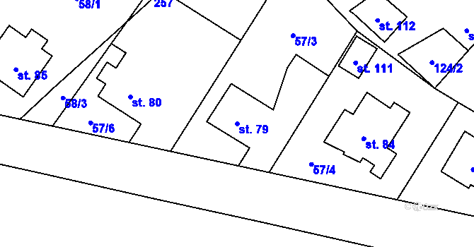 Parcela st. 79 v KÚ Milostovice, Katastrální mapa