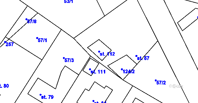 Parcela st. 112 v KÚ Milostovice, Katastrální mapa