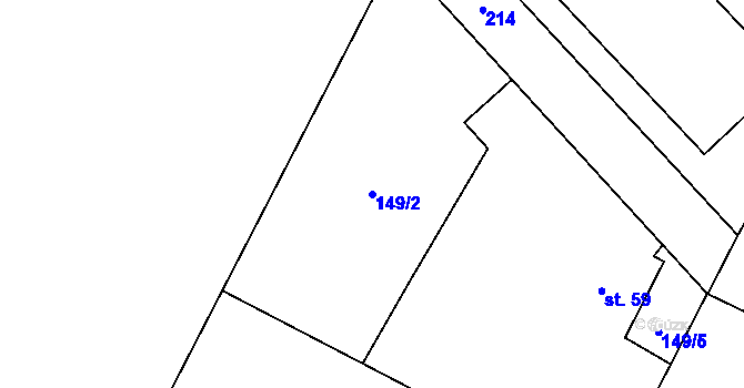 Parcela st. 149/2 v KÚ Milostovice, Katastrální mapa
