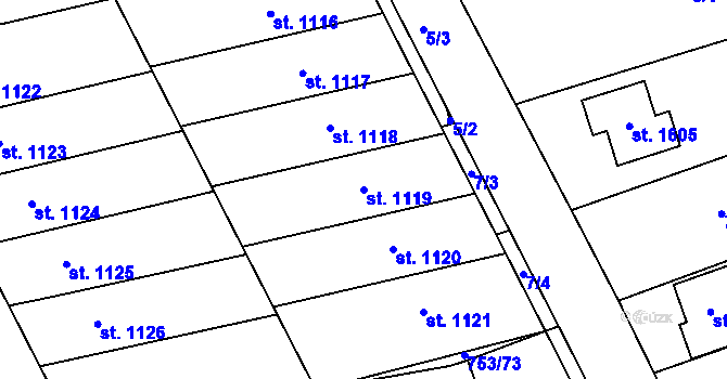 Parcela st. 1119 v KÚ Milotice u Kyjova, Katastrální mapa