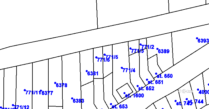 Parcela st. 771/5 v KÚ Milotice u Kyjova, Katastrální mapa