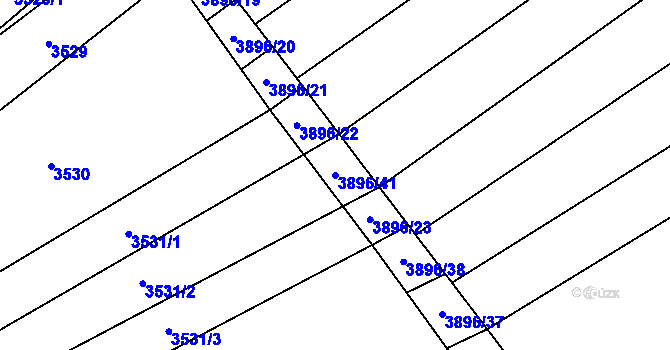 Parcela st. 3896/41 v KÚ Milotice u Kyjova, Katastrální mapa