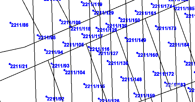 Parcela st. 2211/127 v KÚ Milotice u Kyjova, Katastrální mapa