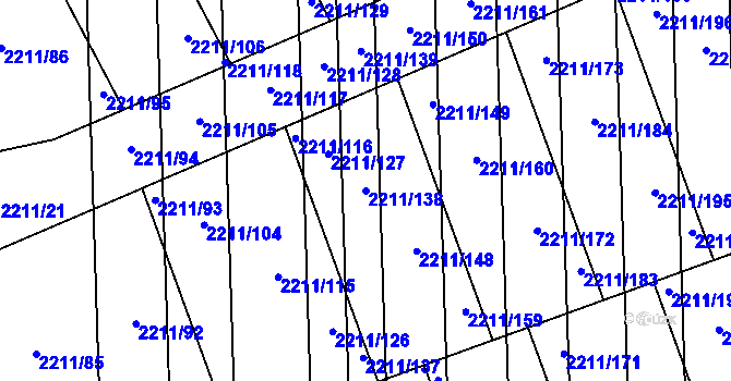Parcela st. 2211/138 v KÚ Milotice u Kyjova, Katastrální mapa