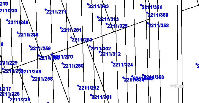 Parcela st. 2211/312 v KÚ Milotice u Kyjova, Katastrální mapa
