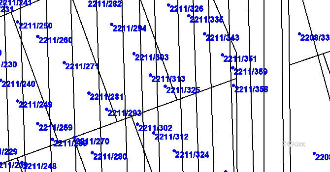 Parcela st. 2211/325 v KÚ Milotice u Kyjova, Katastrální mapa