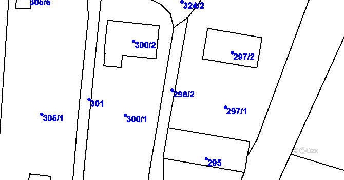Parcela st. 298/2 v KÚ Milotice nad Bečvou, Katastrální mapa
