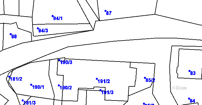 Parcela st. 85/5 v KÚ Milotice nad Bečvou, Katastrální mapa