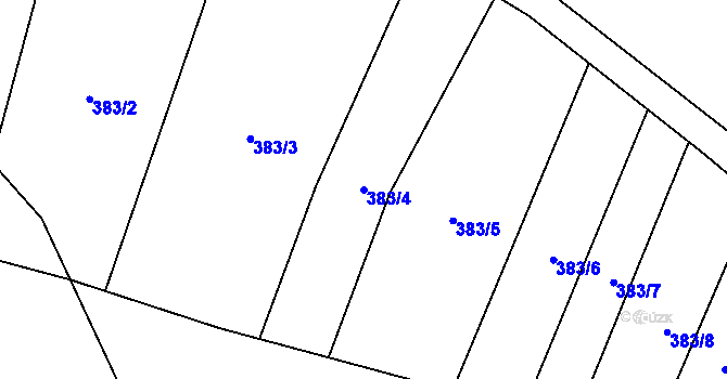 Parcela st. 383/4 v KÚ Milotice nad Bečvou, Katastrální mapa